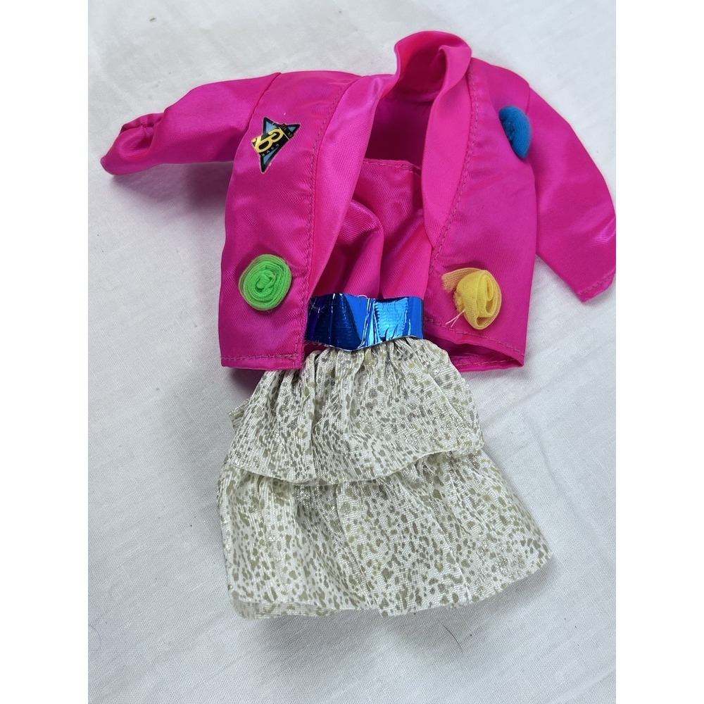 Vtg Barbie Dance Club Kayla Pink  Jacket 3512 1989 AndThe Sensations Dress 4981